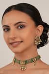 Buy_Smars Jewelry_Gold Plated Pearls, Stones And Choker Necklace Set _at_Aza_Fashions