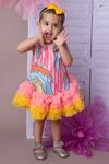 Buy_Label Neeti_Multi Color Satin, Cotton, Muslin Multicolor Abstract Print Tutu Dress _at_Aza_Fashions