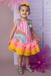 Label Neeti_Multi Color Satin, Cotton, Muslin Multicolor Abstract Print Tutu Dress _Online_at_Aza_Fashions