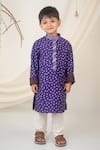 Buy_Label Neeti_Purple Muslin, Cotton Embroidery Bandhani Print Kurta _at_Aza_Fashions