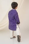 Shop_Label Neeti_Purple Muslin, Cotton Embroidery Bandhani Print Kurta _at_Aza_Fashions