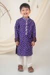 Buy_Label Neeti_Purple Muslin, Cotton Embroidery Bandhani Print Kurta _Online_at_Aza_Fashions