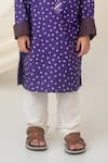Shop_Label Neeti_Purple Muslin, Cotton Embroidery Bandhani Print Kurta _Online_at_Aza_Fashions