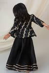 Shop_Label Neeti_Black Chanderi, Lining Cotton, Silk Brocade Woven Peplum Blouse With Lehenga _at_Aza_Fashions