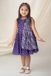 Buy_Label Neeti_Purple Muslin, Cotton Gota Patti Bandhani Print Dress _at_Aza_Fashions