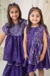 Buy_Label Neeti_Purple Muslin, Cotton Gota Patti Bandhani Print Dress _Online_at_Aza_Fashions
