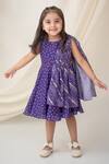 Shop_Label Neeti_Purple Muslin, Cotton Gota Patti Bandhani Print Dress _Online_at_Aza_Fashions