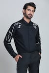 Buy_Sanjana Reddy Designs_Black Embroidery Placement Shirt 