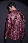 Shop_Label Muslin_Maroon Velvet Sequins Designer Shirt _at_Aza_Fashions