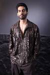 Buy_Label Muslin_Brown Velvet Designer Shirt _at_Aza_Fashions
