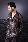 Shop_Label Muslin_Brown Velvet Designer Shirt _Online_at_Aza_Fashions