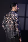 Shop_Label Muslin_Black Tissue Designer Floral Shirt _at_Aza_Fashions