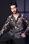 Buy_Label Muslin_Black Tissue Designer Floral Shirt _Online_at_Aza_Fashions