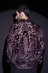 Shop_Label Muslin_Purple Embroidery Brasso Designer Shirt _at_Aza_Fashions