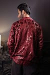 Shop_Label Muslin_Maroon Designer Brasso Shirt _at_Aza_Fashions