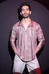 Buy_Label Muslin_Maroon Satin Designer T-shirt _at_Aza_Fashions