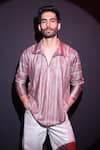 Shop_Label Muslin_Maroon Satin Designer T-shirt _Online_at_Aza_Fashions