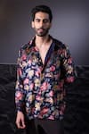 Buy_Label Muslin_Blue Floral Print Designer Shirt _at_Aza_Fashions