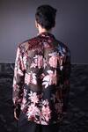 Shop_Label Muslin_Black Embroidery Floral Print Designer Shirt _at_Aza_Fashions