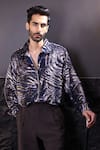 Buy_Label Muslin_Blue Designer Brasso Shirt _at_Aza_Fashions