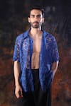 Buy_Label Muslin_Blue Designer Crochet Shirt _at_Aza_Fashions
