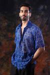 Shop_Label Muslin_Blue Designer Crochet Shirt _Online_at_Aza_Fashions