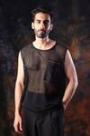 Buy_Label Muslin_Black Crochet Designer T-shirt _at_Aza_Fashions