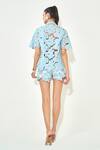 Shop_Qala Clothing_Blue Denim Cut Work Collared Light Embroidered Co-ord Set _at_Aza_Fashions