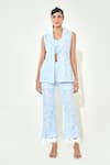 Buy_Qala Clothing_Blue Denim, Round Neck Light Coord Set _at_Aza_Fashions