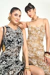Qala Clothing_Black Knit Fringe Round Neck Maxi Dress _at_Aza_Fashions
