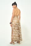 Shop_Qala Clothing_Beige Knit Embroidery Floral Maxi Dress _at_Aza_Fashions