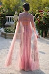 Shop_Supria Munjal_Purple Tulle Beads Sweetheart , High Embellished Designer Gown And Cape _at_Aza_Fashions