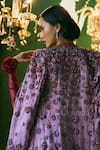 Buy_Supria Munjal_Purple Shantoon, Georgette, Satin, Organza Designer Shimmer Saree Set _Online_at_Aza_Fashions