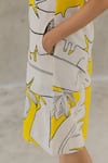 Shop_Silai Studio_Yellow Cotton, Linen Keyhole Neck Plantain Orchard Dress _Online_at_Aza_Fashions