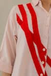 Silai Studio_Pink Linen, Viscose Collared Oyster Wave Dress _at_Aza_Fashions