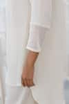 Silai Studio_White Cotton Collared Vanilla Mist Co-ord Pant Set _at_Aza_Fashions