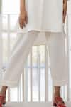 Buy_Silai Studio_White Cotton Collared Vanilla Mist Co-ord Pant Set 