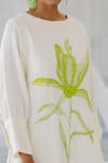 Buy_Silai Studio_White Cotton Embroidery Round Neck Vanilla Mist Kurta Set 