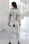 Shop_Silai Studio_White Poplin Round Neck Designer Arches And Avenues Kurta Set _at_Aza_Fashions