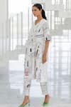 Buy_Silai Studio_White Poplin Embroidery V-neck Sunlit Vistas Kurta Set _Online_at_Aza_Fashions