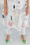 Silai Studio_White Poplin Embroidery V-neck Sunlit Vistas Kurta Set _at_Aza_Fashions