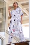 Buy_Silai Studio_White Poplin Embroidery V-neck Sunlit Vistas Kurta Set 
