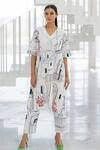 Buy_Silai Studio_White Poplin Embroidery V-neck Sunlit Vistas Kurta Set _at_Aza_Fashions