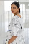 Silai Studio_White Poplin Embroidery V-neck Sunlit Vistas Kurta _Online_at_Aza_Fashions