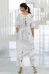 Shop_Silai Studio_White Poplin Embroidery V-neck Sunlit Vistas Kurta _at_Aza_Fashions