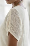 Shop_Silai Studio_White Mesh Round Neck Vanilla Dress _Online_at_Aza_Fashions