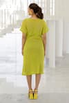 Shop_Silai Studio_Green Mesh Embroidery Round Neck Avocado Dress _at_Aza_Fashions