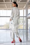 Shop_Silai Studio_White Silk, Voile Collared Mediterranean Lanes Co-ord Set _at_Aza_Fashions
