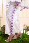 Buy_The White Tree Studio_White Chanderi Embroidery, Cut Work, Applique V-neck Smocking Co-ord Set _Online_at_Aza_Fashions