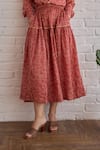 Buy_Taro_Red Cotton Collared Confetti Dot Printed Rose Whisper Dress _Online_at_Aza_Fashions